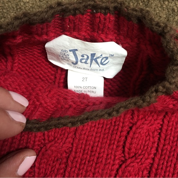 AND THEN THERE WAS JAKE Red Crew Neck Sports Sweater Baseball Football Soccer 2T - Picture 4 of 6
